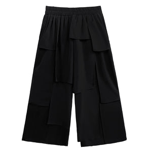 Patchwork Casual High Waisted Pants