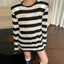 Load image into Gallery viewer, Striped Loose Thin Long Sleeves
