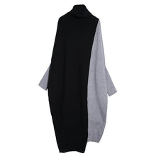 Load image into Gallery viewer, Contrast Color Stitching Bat Sleeve Sweater Dress
