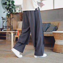 Load image into Gallery viewer, Retro Fake Two-piece Cotton And Linen Loose Skirt Pants
