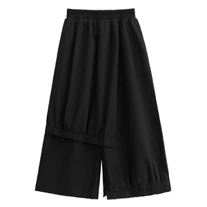 Solid Color Loose Casual A-line Culottes