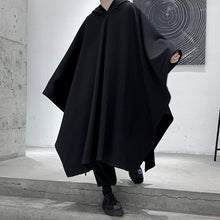 Load image into Gallery viewer, Dark Black Long Bat Sleeve Hooded Cape
