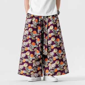 Straight Culottes, Loose Printed Trousers