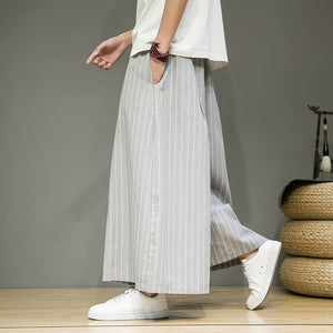 Vintage Striped Straight Wide Leg Pants