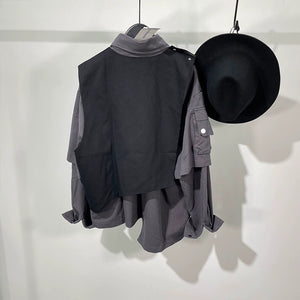 Irregular Fake Two-piece Long-sleeved Shirt