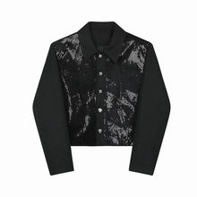 Load image into Gallery viewer, Loose-fitting Cropped Sequined Jacket
