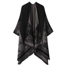 Load image into Gallery viewer, Slit Reversible Knitted Shawl Cape
