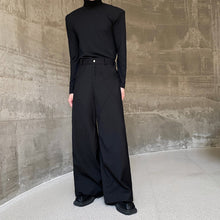 Load image into Gallery viewer, Thickened Straight Pleated Patchwork Wide-leg Trousers
