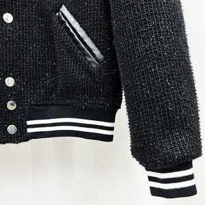 Baseball Collar Gold Dot Warm Jacket