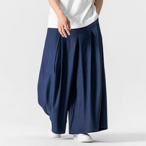 Retro Loose Wide-leg Pleated Skirt Pants