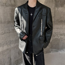 Load image into Gallery viewer, Zippered Single-breasted PU Leather Jacket
