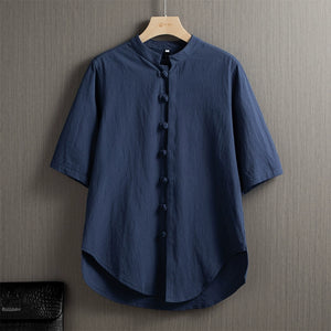 Linen Casual Button-Down T-shirt