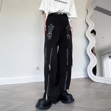 Load image into Gallery viewer, Dark Deconstructed Zip Straight Trouser
