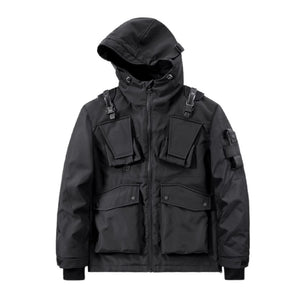 Dark Multi-pocket Functional Techwear Jacket