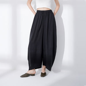 Curved Wide-leg Relaxed Trousers