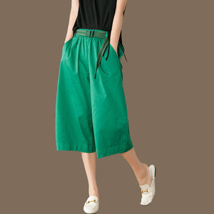 Retro Loose Wide Leg Cropped Pants