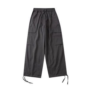 Drawstring Side Pockets Adjustable Trousers