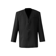 Load image into Gallery viewer, Hand-sewn Raw-edge Collarless Suit Jacket Loose-fitting Pants Two-piece Suit
