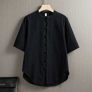 Linen Casual Button-Down T-shirt