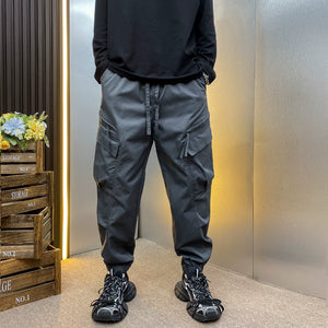 Plush Multi-pocket Cuffed Cargo Casual Pants