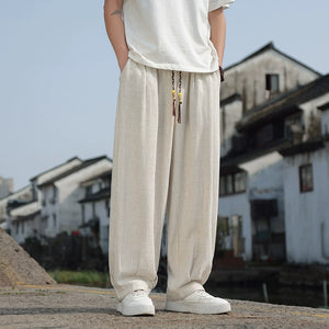 Linen Loose Drape Wide-Leg Pants