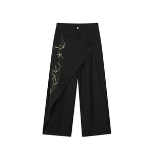Bamboo Embroidery Deconstructed Straight Trousers