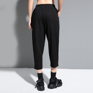 Spliced Semicircle Cropped Trousers