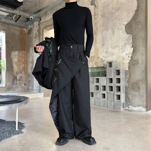 Bamboo Embroidery Deconstructed Straight Trousers