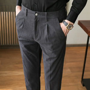 Corduroy Slim Casual Trousers