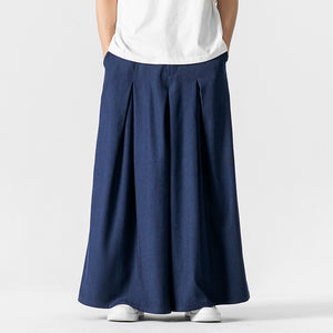 Retro Loose Wide-leg Pleated Skirt Pants