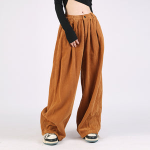 Japanese Retro Loose Wide-leg Corduroy Pants