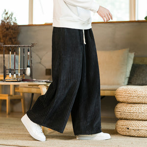 Thickened Corduroy Wide-leg Straight Pants