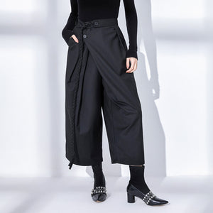 Black Casual Straight Pants