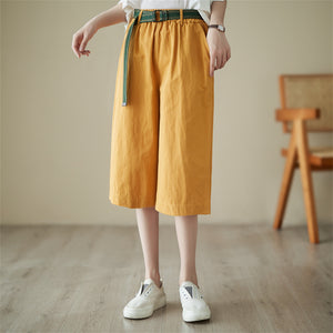 Retro Loose Wide Leg Cropped Pants