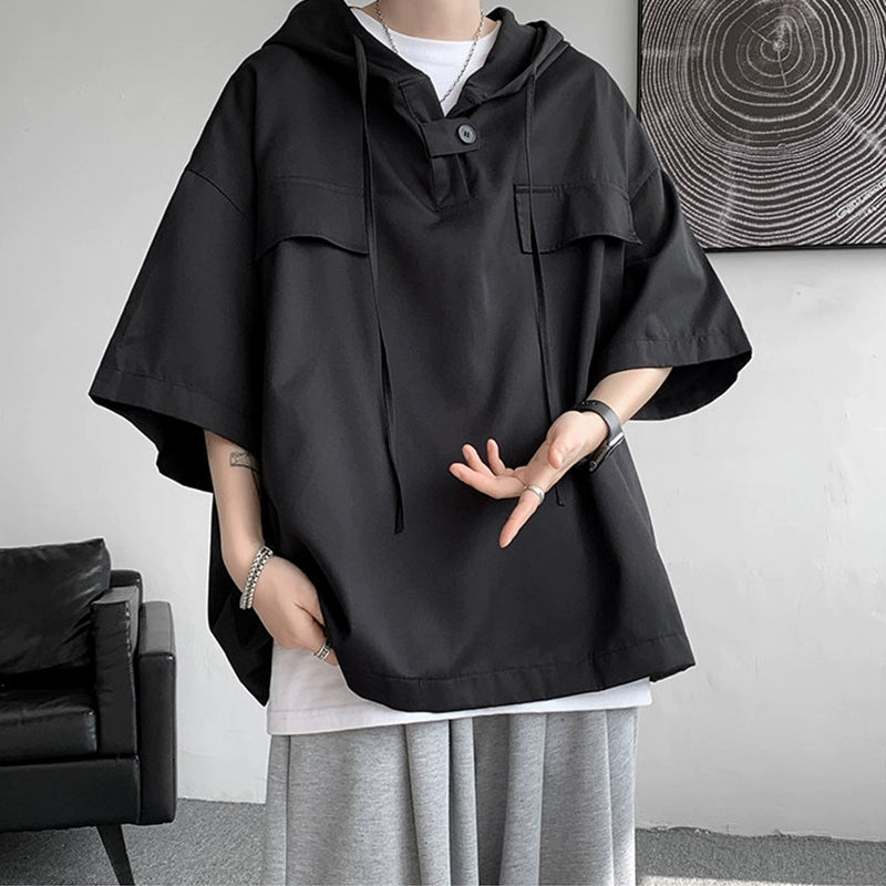 Hooded Loose Short-Sleeved T-shirt