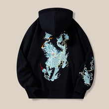 Load image into Gallery viewer, Embroidered Hooded Loose-fitting Pullover Sweatshirt
