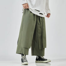 Load image into Gallery viewer, Japanese Style Flowing Straps Fake Two-piece Loose Casual Pants
