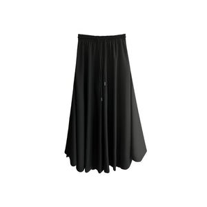 Black Casual High Waist Slim Wide Leg Pants