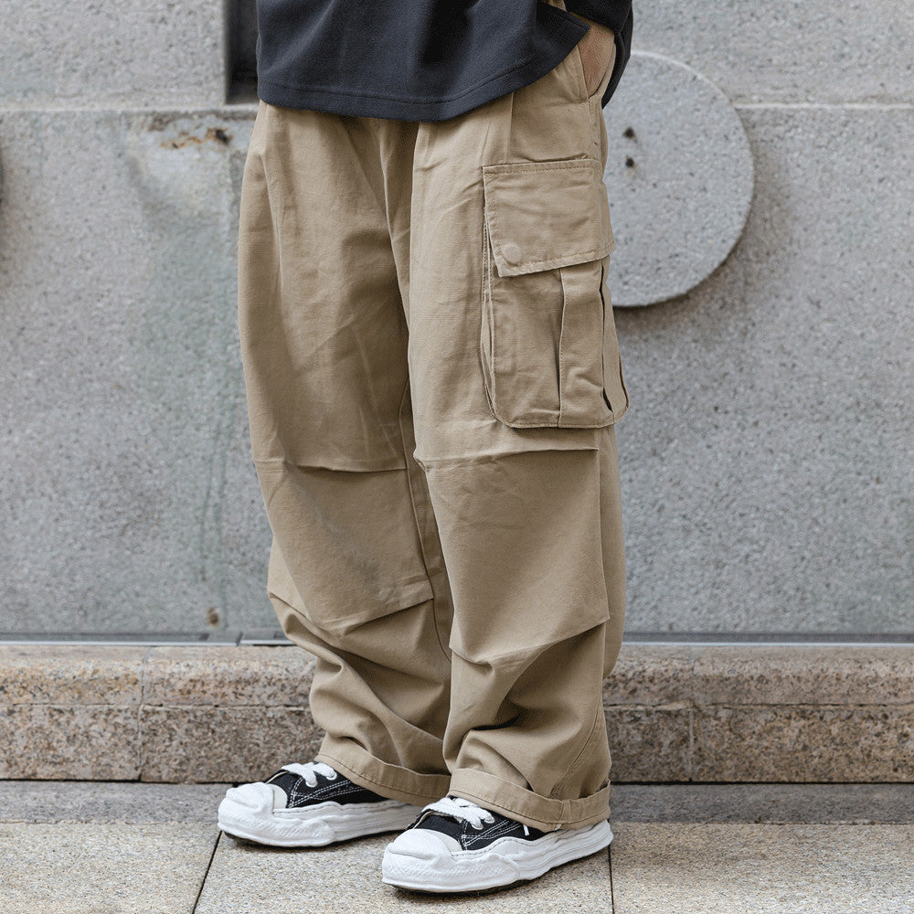 Solid Color Multi-Pocket Cargo Pants