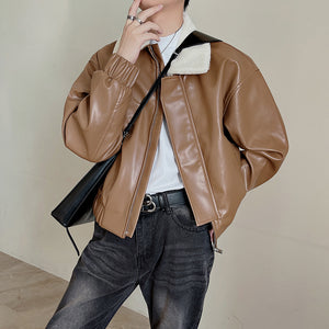 Pilot Pu leather Short Jacket