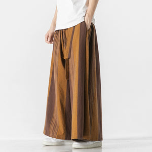 Striped Straight Wide-leg Casual Culottes