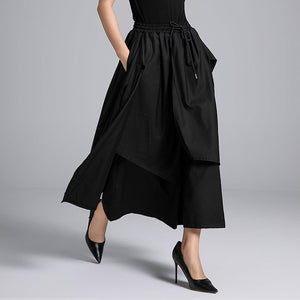 Retro Wide-leg Casual High-waisted Trousers