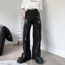 Load image into Gallery viewer, Dark Deconstructed Zip Straight Trouser
