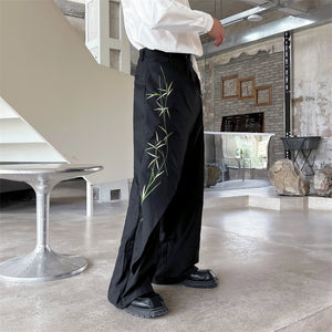 Bamboo Embroidery Deconstructed Straight Trousers