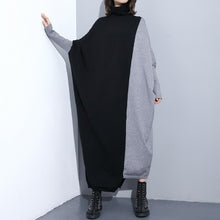 Load image into Gallery viewer, Contrast Color Stitching Bat Sleeve Sweater Dress
