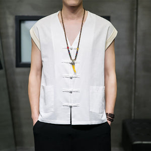 Thin Cotton And Linen Vest Loose And Breathable