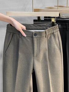 Straight Slim Woolen Casual Pants