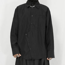 Load image into Gallery viewer, Black Asymmetrical Loose Long-sleeved Shirt
