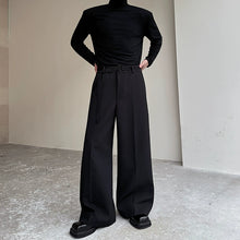 Load image into Gallery viewer, Straight Leg Belted Draped Suit Trousers
