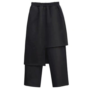 Fake Two Piece High Waist Slim Fit Culottes